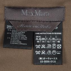 مملوكة مسبقًا Max Mara Brown Satin Flower Detail Sleeveless Sheath Dress L