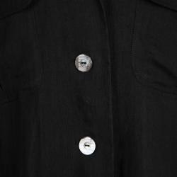 Pre Owned Max Mara Black Linen Shirt Dress L