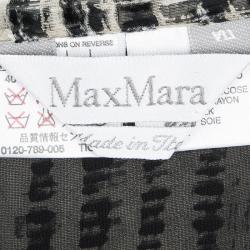 Pre Owned Max Mara Beige and Black Textured Wrap Skirt M