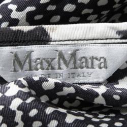 Pre Owned Max Mara Multicolor Printed Velvet Cap Sleeve Detail High Low Bosforo Top M