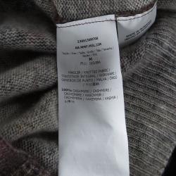 Pre Owned Max Mara Multicolor Floral Pattern Rib Trim Cashmere Sweater M