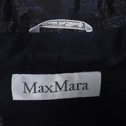 Pre Owned Max Mara Navy Blue Jacquard Tie Detail Blazer M