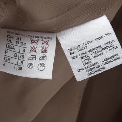 Pre Owned Max Mara Blush Pink Wool Cashmere Front Open Long Coat S