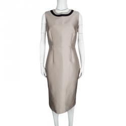 Pre Owned Max Mara Beige Sleeveless Cremona Dress L