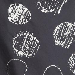 Pre Owned Max Mara Grey And White Printed Sleeveless Draped Gathered Dress M