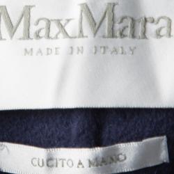 Max Mara Blue Cashmere Open Front Overcoat L