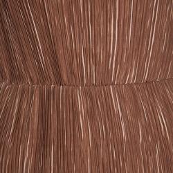 Pre Owned Max Mara Brown Plisse Belted Sleeveless Dress S