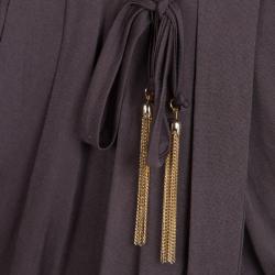 Pre Owned Max Mara Purple Draped Tie Detail Dress.M