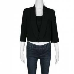 Pre Owned Max Mara Black Fitted Cropped Blazer M