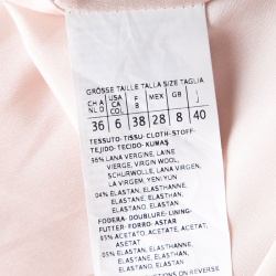 Pre Owned Max Mara Blush Pink Wool Wrap Front Belted Jacket S