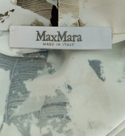 Pre Owned Max Mara White Printed Silk and Jersey Sleeveless Wrap Top M 