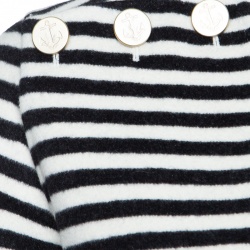 مملوكة مسبقًا Max Mara Sfilata Monochrome Striped Wool And Angora-Belted Coat S