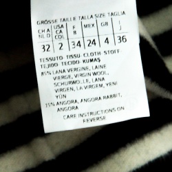 مملوكة مسبقًا Max Mara Sfilata Monochrome Striped Wool And Angora-Belted Coat S