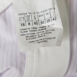 مملوكة مسبقًا فستان ماكس مارا بارولا قطن مخطط أبيض وبنفسجي M