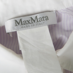 مملوكة مسبقًا فستان ماكس مارا بارولا قطن مخطط أبيض وبنفسجي M