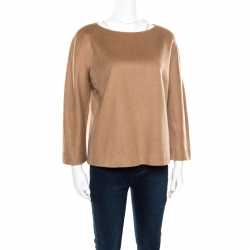 Pre Owned Max Mara Brown Camel Hair Moritz Top M