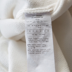 Pre Owned Max Mara White Cotton Knit Jacquard Monogram Detail Prince Cardigan M