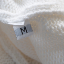 Pre Owned Max Mara White Cotton Knit Jacquard Monogram Detail Prince Cardigan M