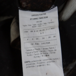 Pre Owned Max Mara Abstract Animal Print Nylon Jersey Long Sleeve Sheer Top S