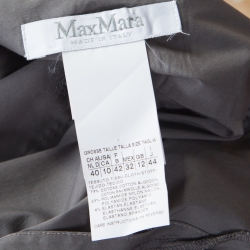 Pre Owned Max Mara Grey Cotton Stretch Faux Wrap Draped Blazer Dress M