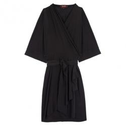 Pre Owned Max Mara Black Wrap Silk Dress L