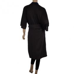 Pre Owned Max Mara Black Wrap Silk Dress L