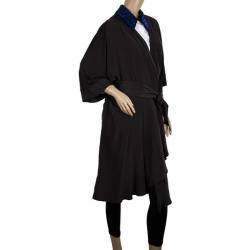 Pre Owned Max Mara Black Wrap Silk Dress L