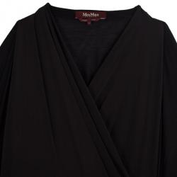 Pre Owned Max Mara Black Wrap Silk Dress L