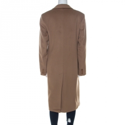 Pre Owned Max Mara Camel Beige Wool Long Coat L