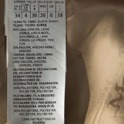 Pre Owned Max Mara Gold Sequinned Wool Long Starlet Coat S