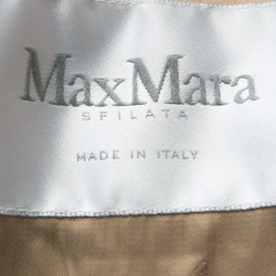 Pre Owned Max Mara Gold Sequinned Wool Long Starlet Coat S