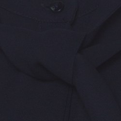 Pre Owned Max Mara Navy Blue Crepe Tie-Neck Detail Front Button Shirt L 