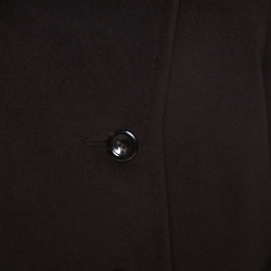 Pre Owned Max Mara Dark Brown Wool Long Coat M
