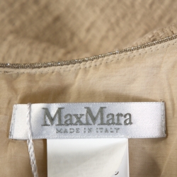 Pre Owned Max Mara Cream Cotton Tweed Lina Sheath Dress M