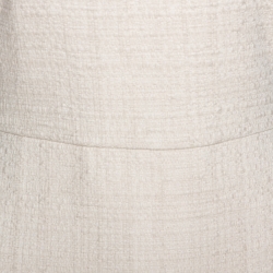 Pre Owned Max Mara Cream Cotton Tweed Lina Sheath Dress M
