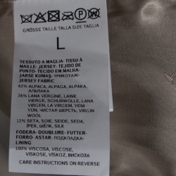 Pre Owned Max Mara Taupe Alpaca Blend Double Breasted Teddy Bear Coat L