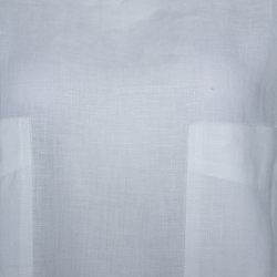 Pre Owned Max Mara White Linen Arabba Long Sleeve Blouse L