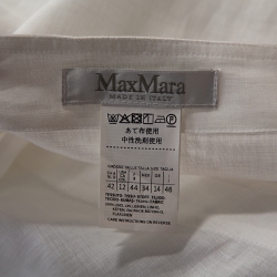 Pre Owned Max Mara White Linen Arabba Long Sleeve Blouse L
