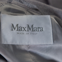 Pre Owned Max Mara Grey Cashmere Belted Long Coat L