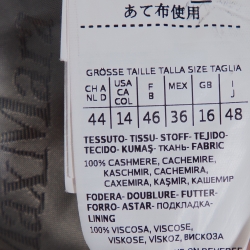 Pre Owned Max Mara Grey Cashmere Belted Long Coat L