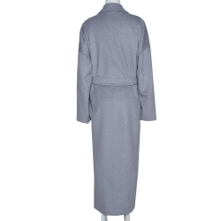 Pre Owned Max Mara Grey Cashmere Belted Long Coat L