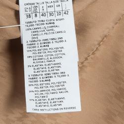 Pre Owned Max Mara Beige Camel Wool Belted Coat M