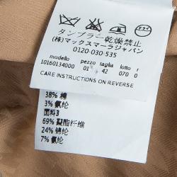 Pre Owned Max Mara Beige Camel Wool Belted Coat M