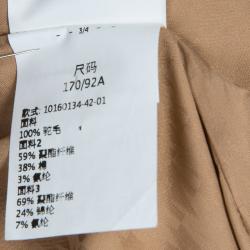 Pre Owned Max Mara Beige Camel Wool Belted Coat M