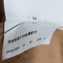 Pre Owned Max Mara Beige Camel Wool Belted Coat M