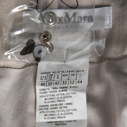 Pre Owned Max Mara Light Grey Cotton Lace-Up Back Detail Sleeveless Dress M