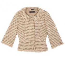 Pre Owned Max Mara Beige Tweed Jacket M
