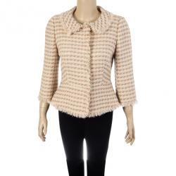 Pre Owned Max Mara Beige Tweed Jacket M