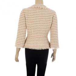 Pre Owned Max Mara Beige Tweed Jacket M