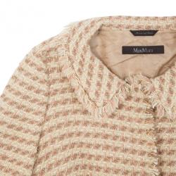 Pre Owned Max Mara Beige Tweed Jacket M